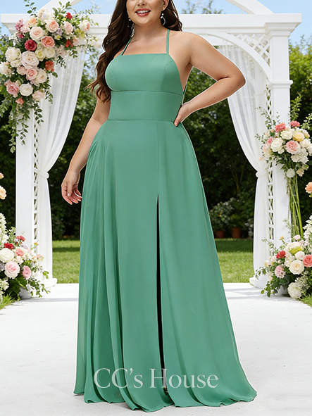 Plus Size A-line Classic Square Floor-Length Chiffon Bridesmaid Dress Plus Size A-line Classic Square Floor-Length Chiffon Bridesmaid Dress