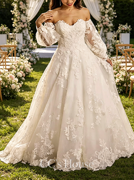 Delicate Spaghetti Strap Square Neck Ball Gown