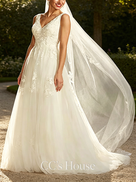 Petite-Sized Mikado and Tulle Petite Ball Gown Wedding Dress