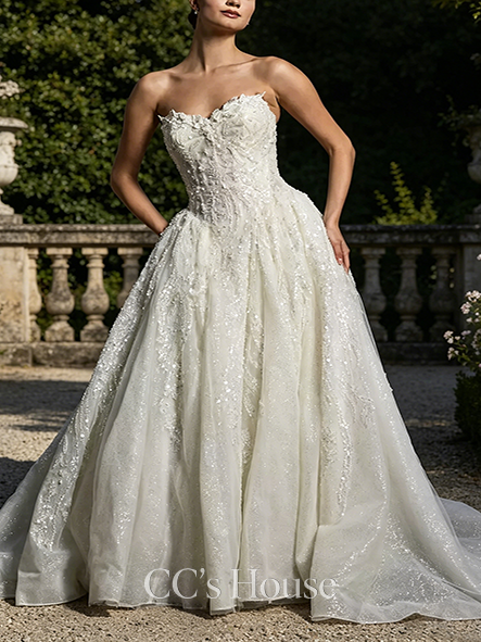 Haute Couture Sweetheart Tulle Ball Gown Wedding Dress