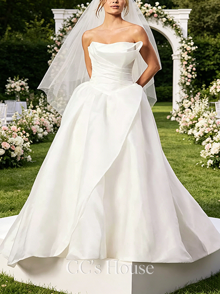 Artistic Organza Ball Gown with Sculptural Bodice