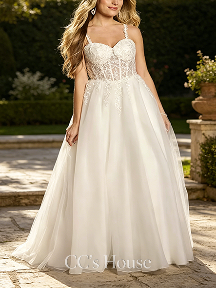 Mysterious Illusion Corset Bodice Tulle Ball Gown