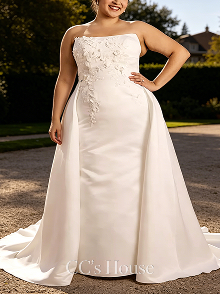Overskirt Satin Sheath Dress with Overskirt
