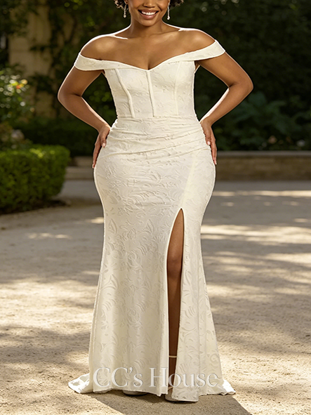 Vintage Corset Bodice Lace Off-the-Shoulder Wedding Dress