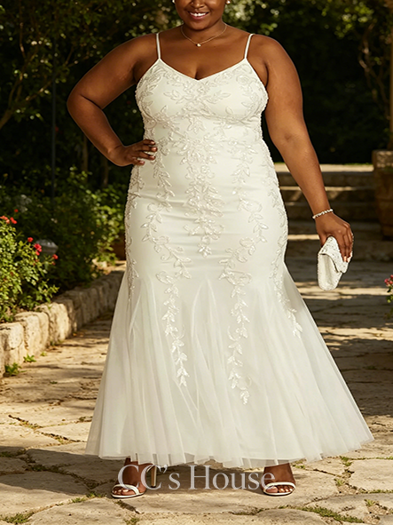 Sparkling Allover Floral Beaded Godet Sheath Wedding Dress