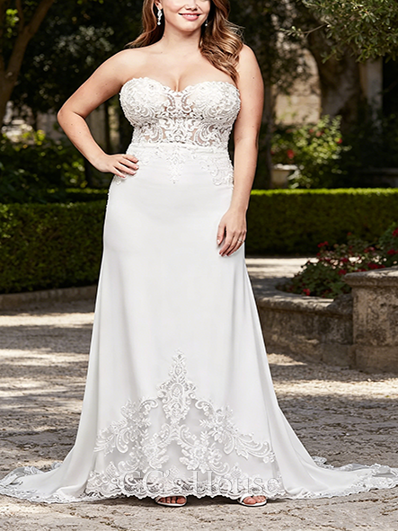 Sheer Lace Sheer Beaded Bodice Wedding Dress