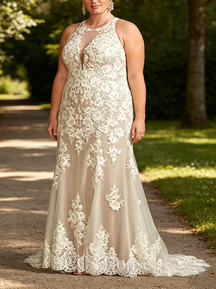 Floral-sequin Illusion Sequin Floral Applique Wedding Dress Floral-sequin Illusion Sequin Floral Applique Wedding Dress
