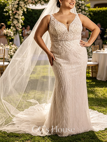 Radiant Allover Beaded Tank Wedding Dress