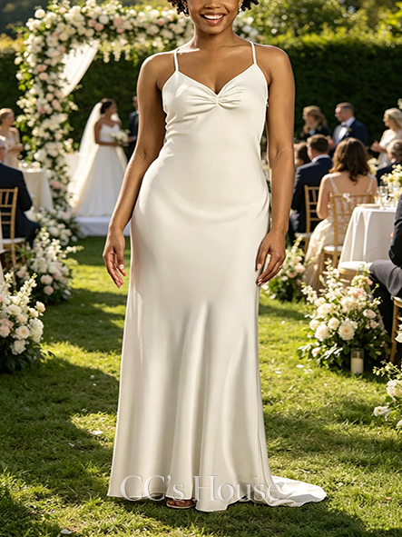 Simple Matte Satin Spaghetti Strap Slip Dress