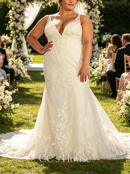 Detachable Removable Train Mermaid Wedding Dress